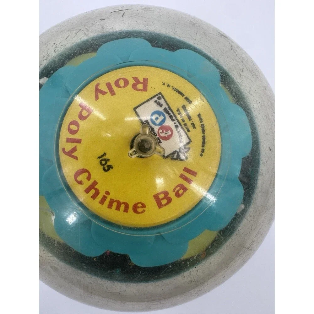 VINTAGE 1966 Fisher Price ROLY POLY CHIME BALL #165 Swans and Horses Weighted